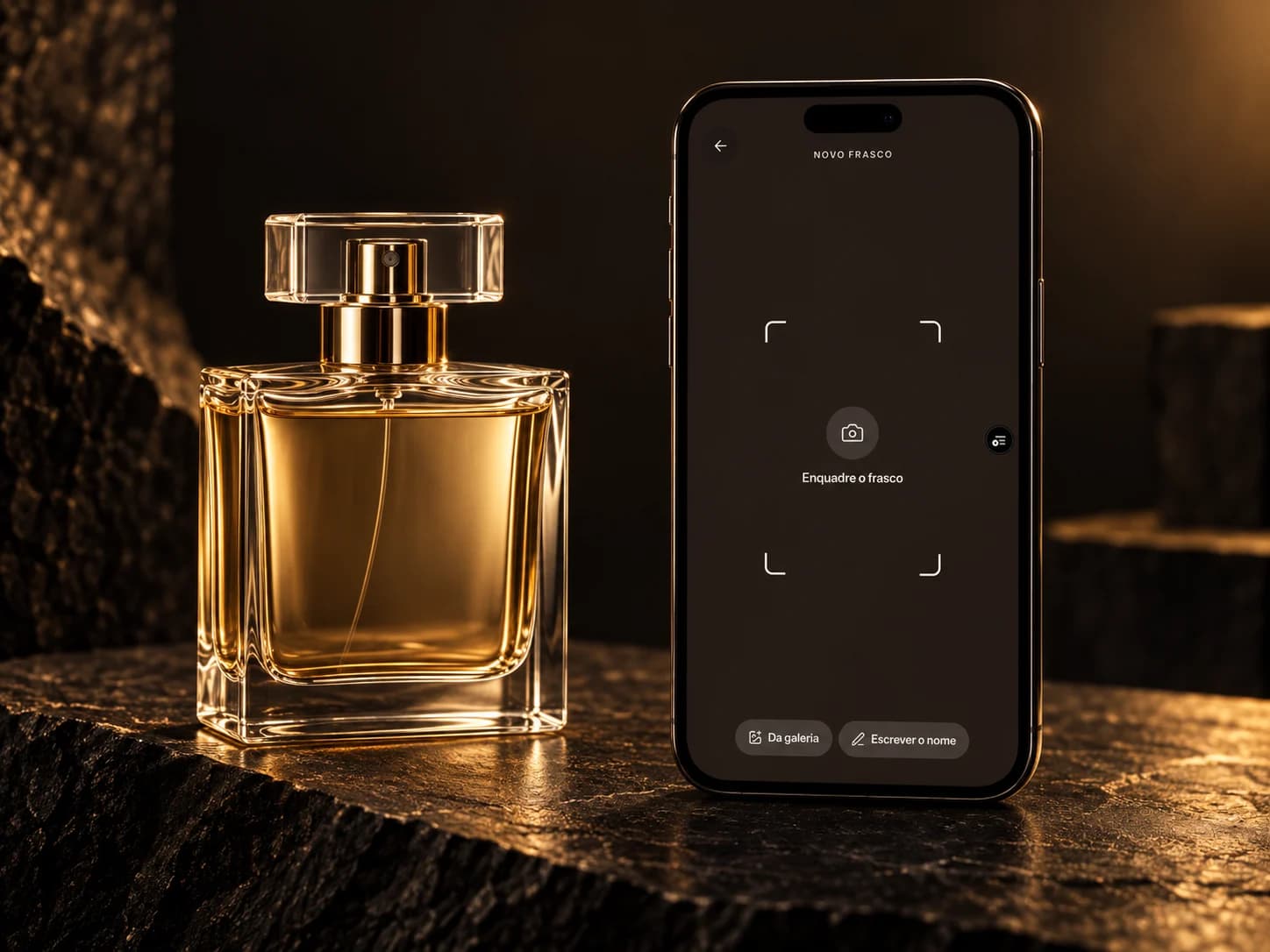Tela real de cadastro pela câmera do aplicativo Perfumaria